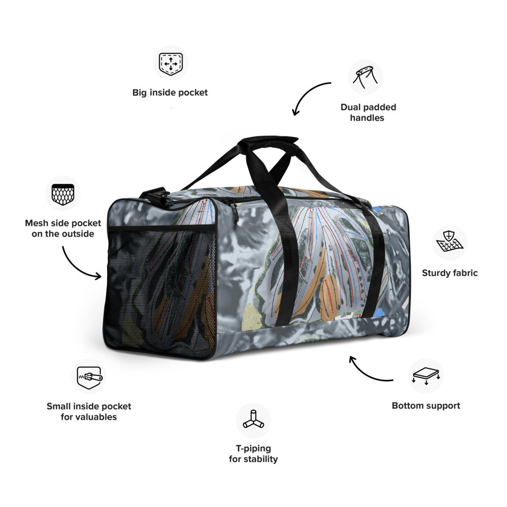 Mt Holly, Michigan Ski Trail Map Duffle Bag - Powderaddicts