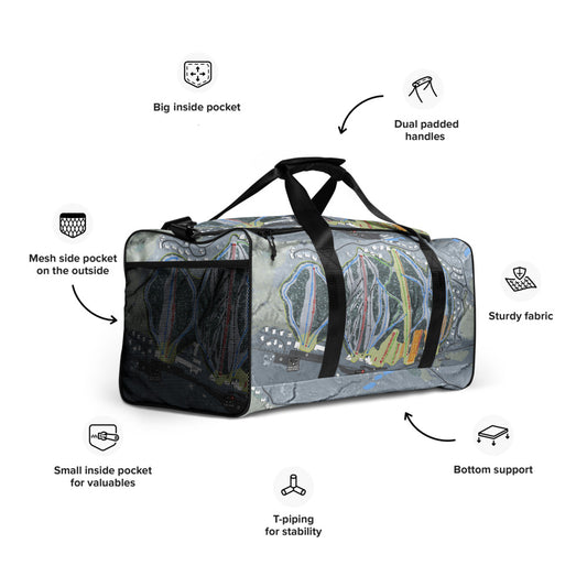 Peekn Peek, New York Ski Trail Map Duffle Bag - Powderaddicts