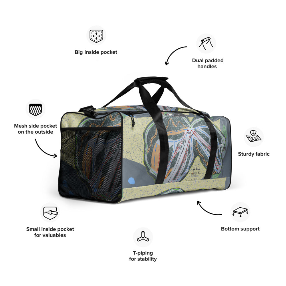 Ski Brule, Michigan Ski Trail Map Duffle Bag - Powderaddicts