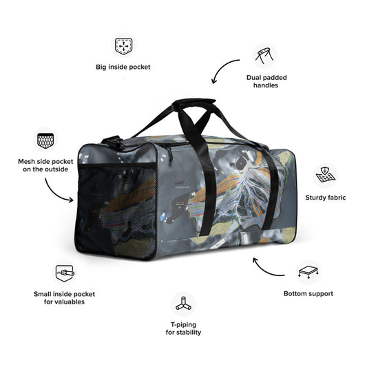Treetops, Michigan Ski Trail Map Duffle Bag - Powderaddicts