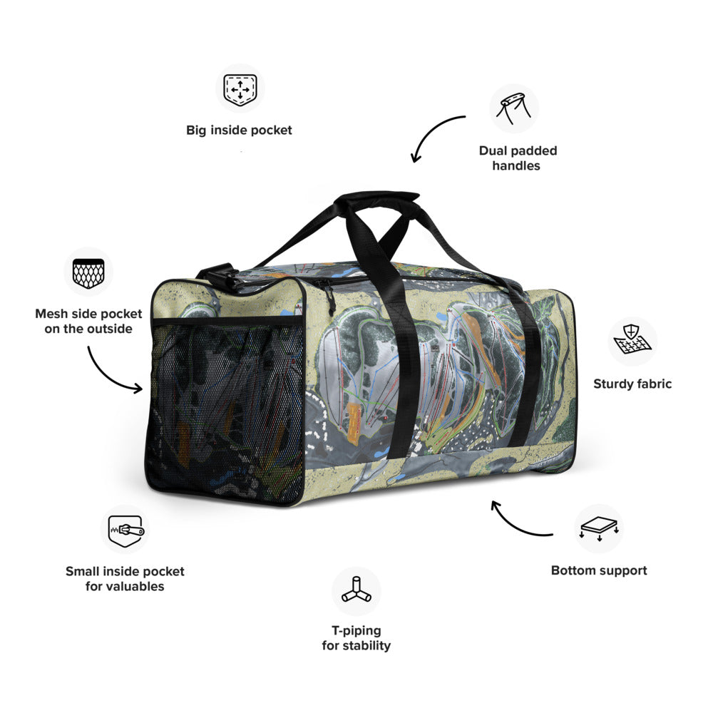 Boyne Mountain, Michigan Ski Trail Map Duffle Bag - Powderaddicts