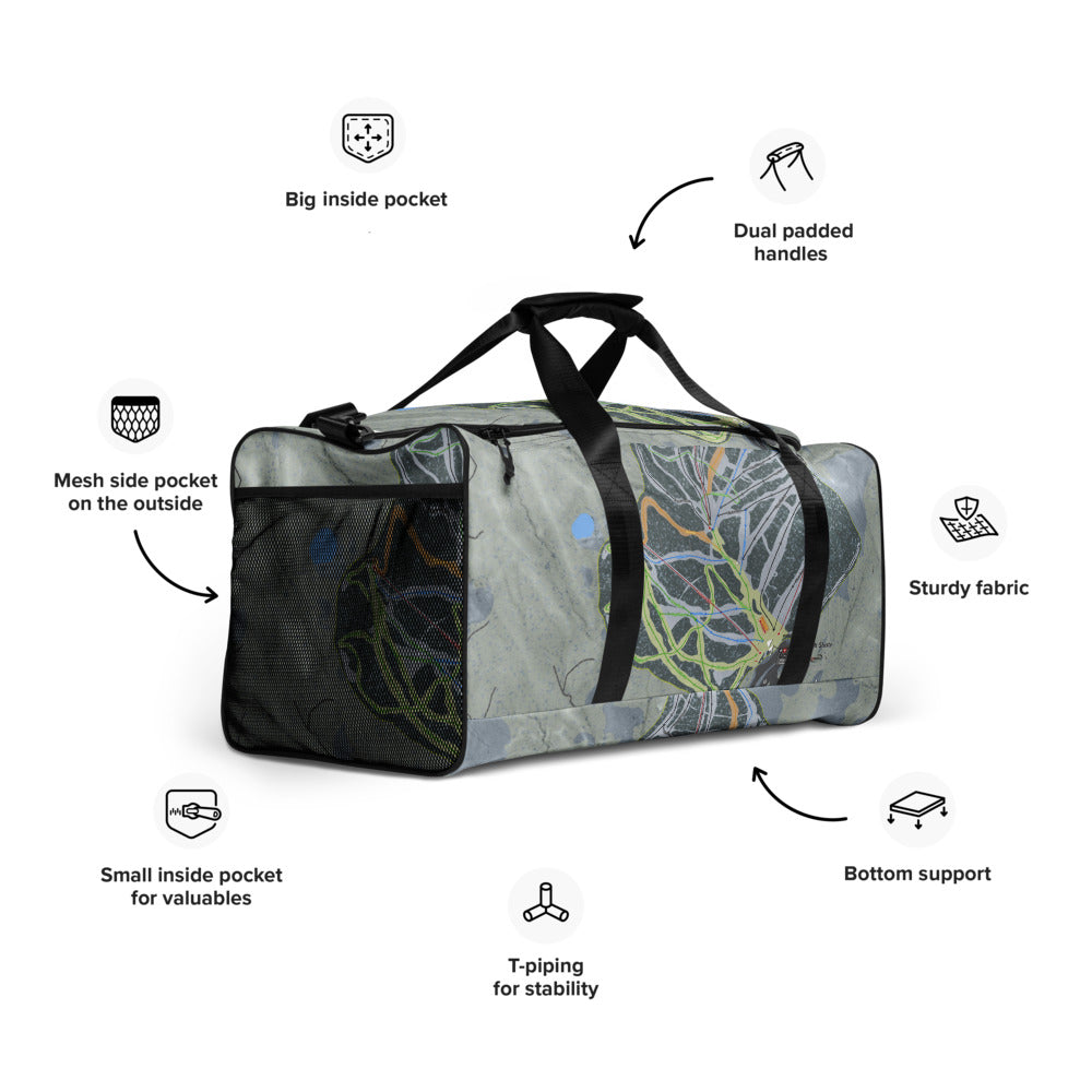 Mt Shasta, California Ski Trail Map Duffle Bag - Powderaddicts