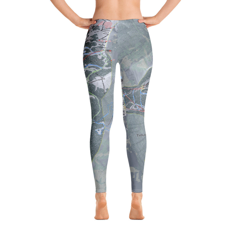 Telluride, Colorado Ski Trail Map - Women's Base Layer Bottoms - Powderaddicts