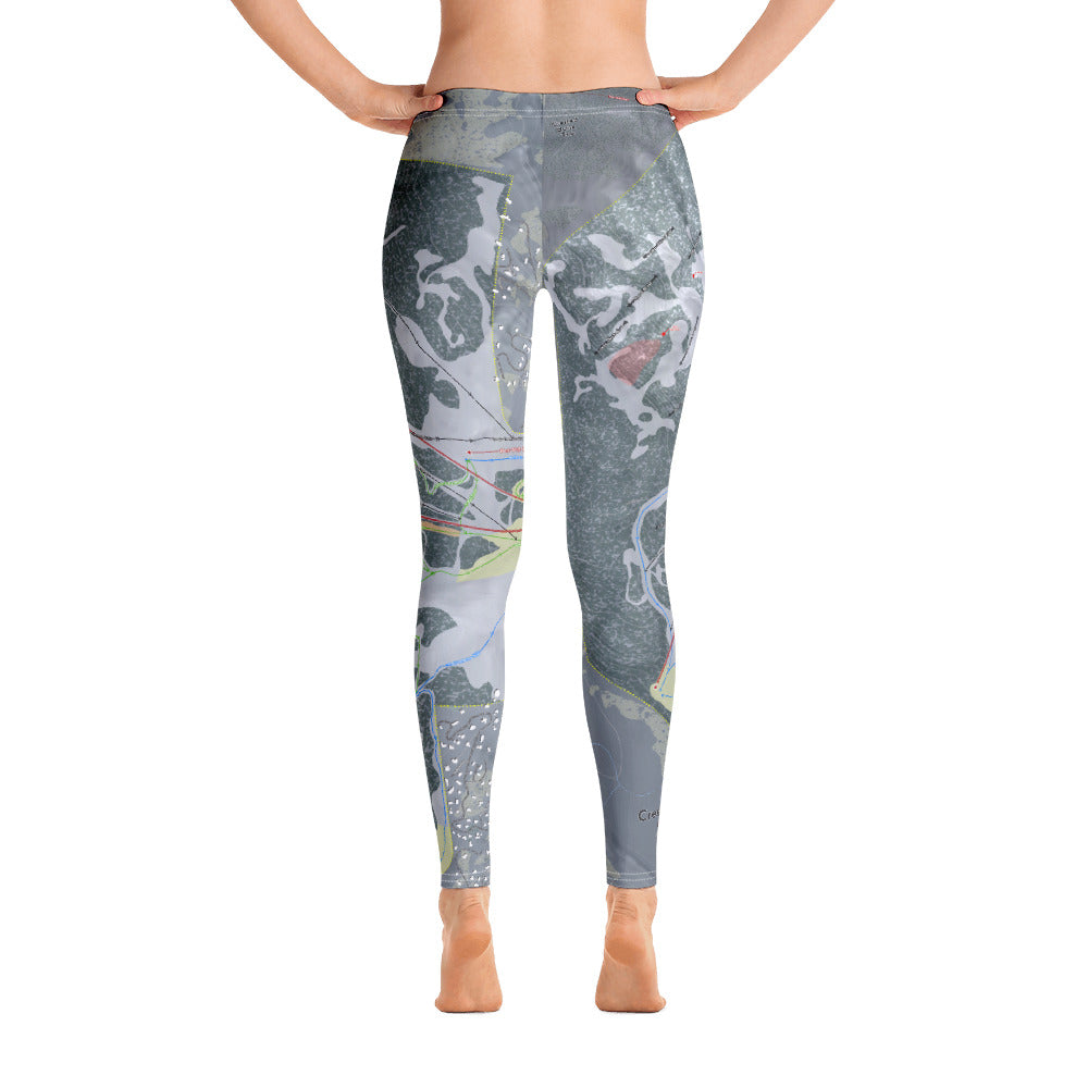 Crested Butte, Colorado Ski Trail Map - Women's Base Layer Bottoms - Powderaddicts