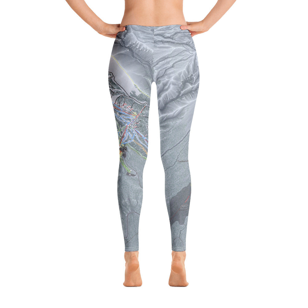 Mt Hood, Oregon Ski Trail Map - Women&#39;s Base Layer Bottoms - Powderaddicts