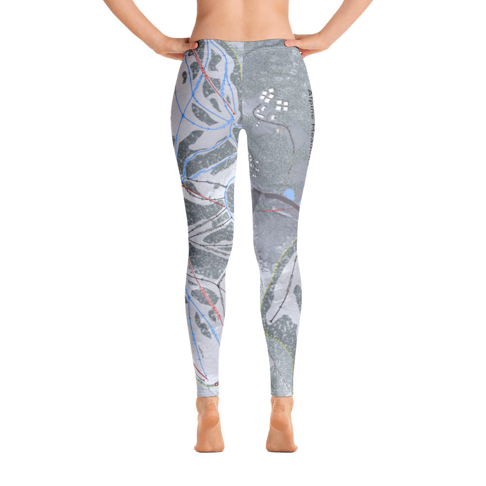 Alpine Meadows, California Ski Trail Map - Women&#39;s Base Layer Bottoms - Powderaddicts