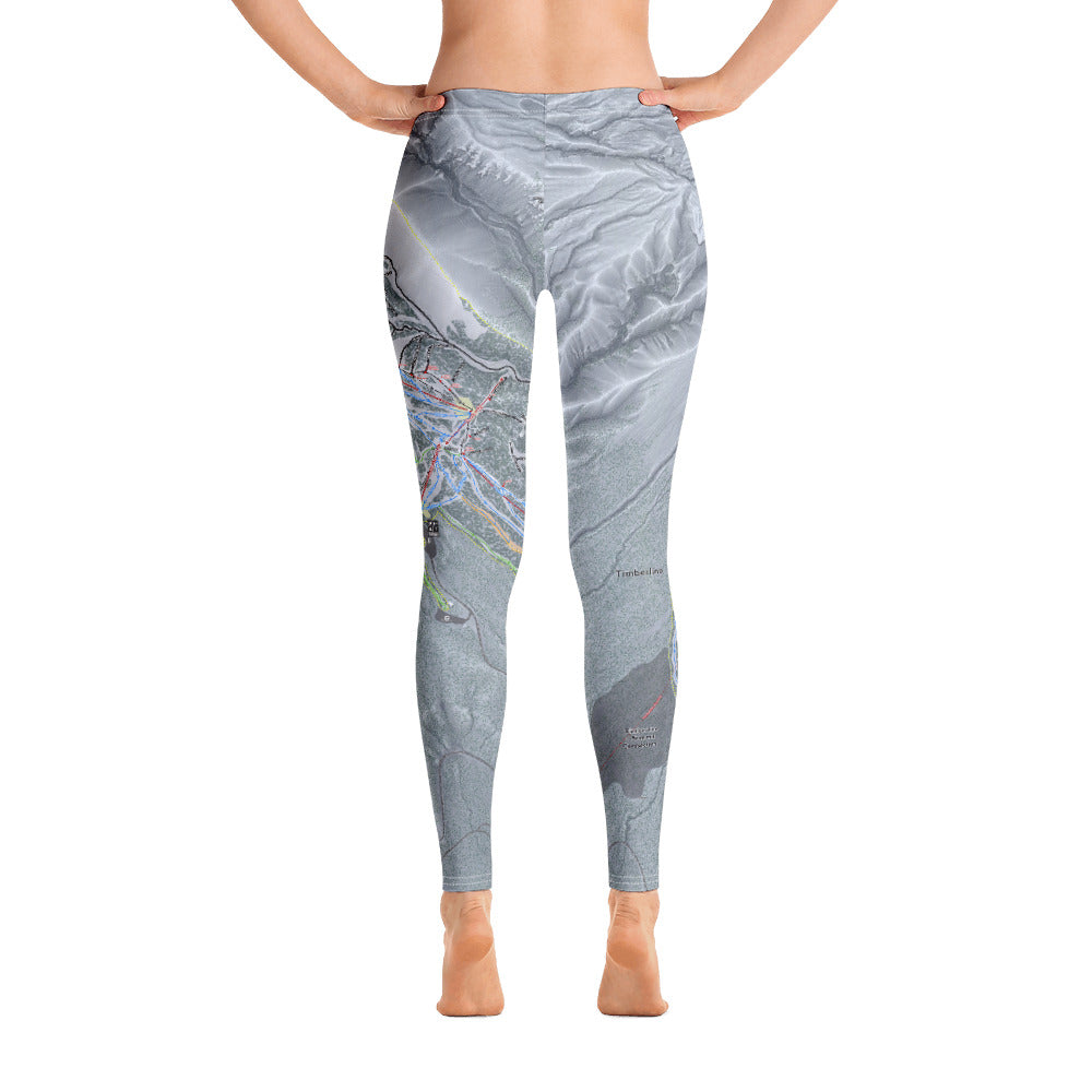Mt. Hood Meadows, Oregon Ski Trail Map - Women's Base Layer Bottoms - Powderaddicts