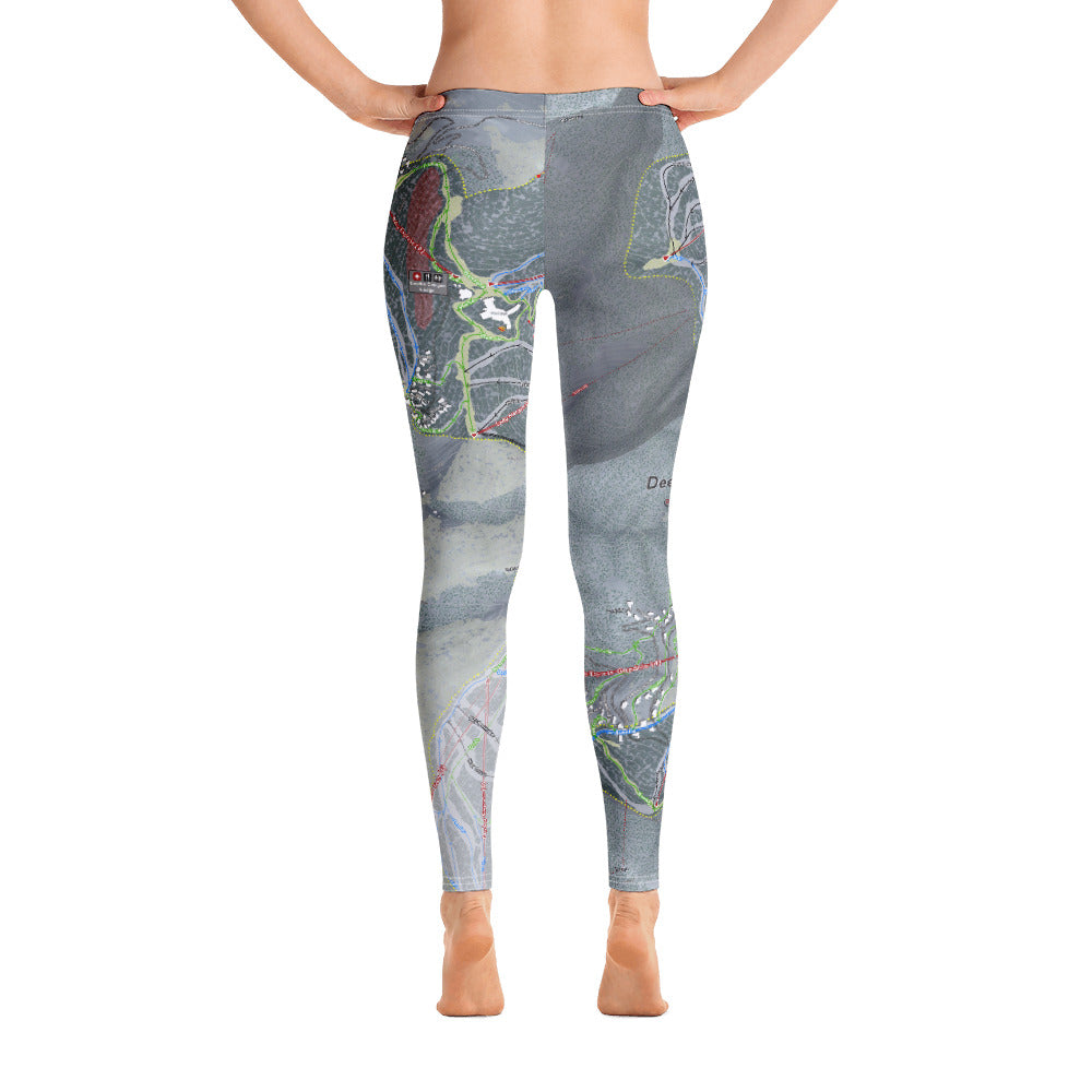 Deer Valley, Utah Ski Trail Map - Women's Base Layer Bottoms - Powderaddicts