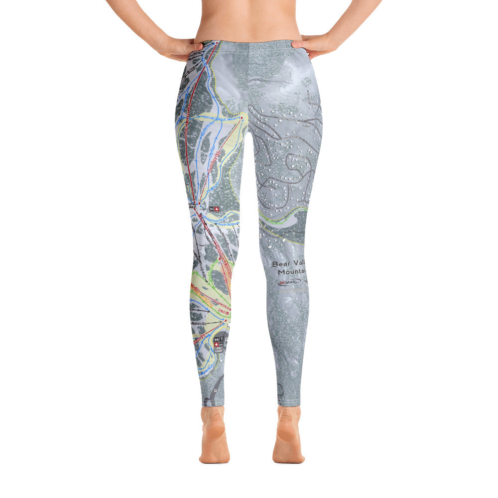 Bear Valley Mountain, California Ski Trail Map - Women's Base Layer Bottoms - Powderaddicts