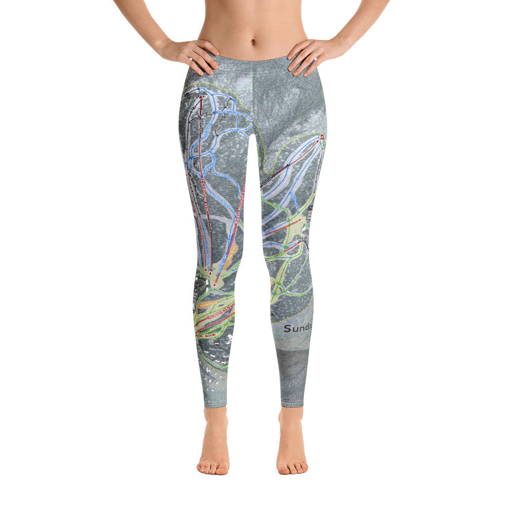 Sunday River, Maine Ski Trail Map - Women's Base Layer Bottoms - Powderaddicts