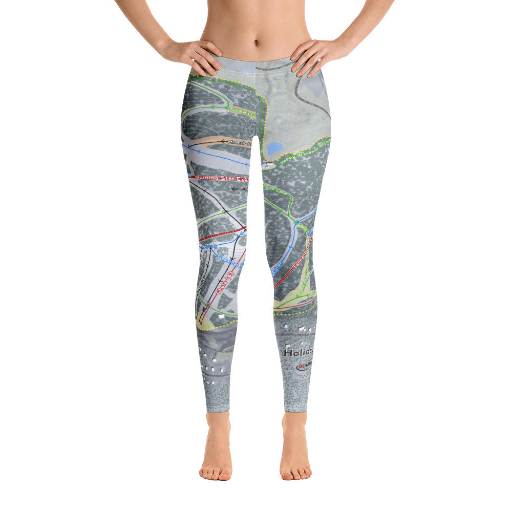Holiday Valley, New York Ski Trail Map - Women's Base Layer Bottoms - Powderaddicts