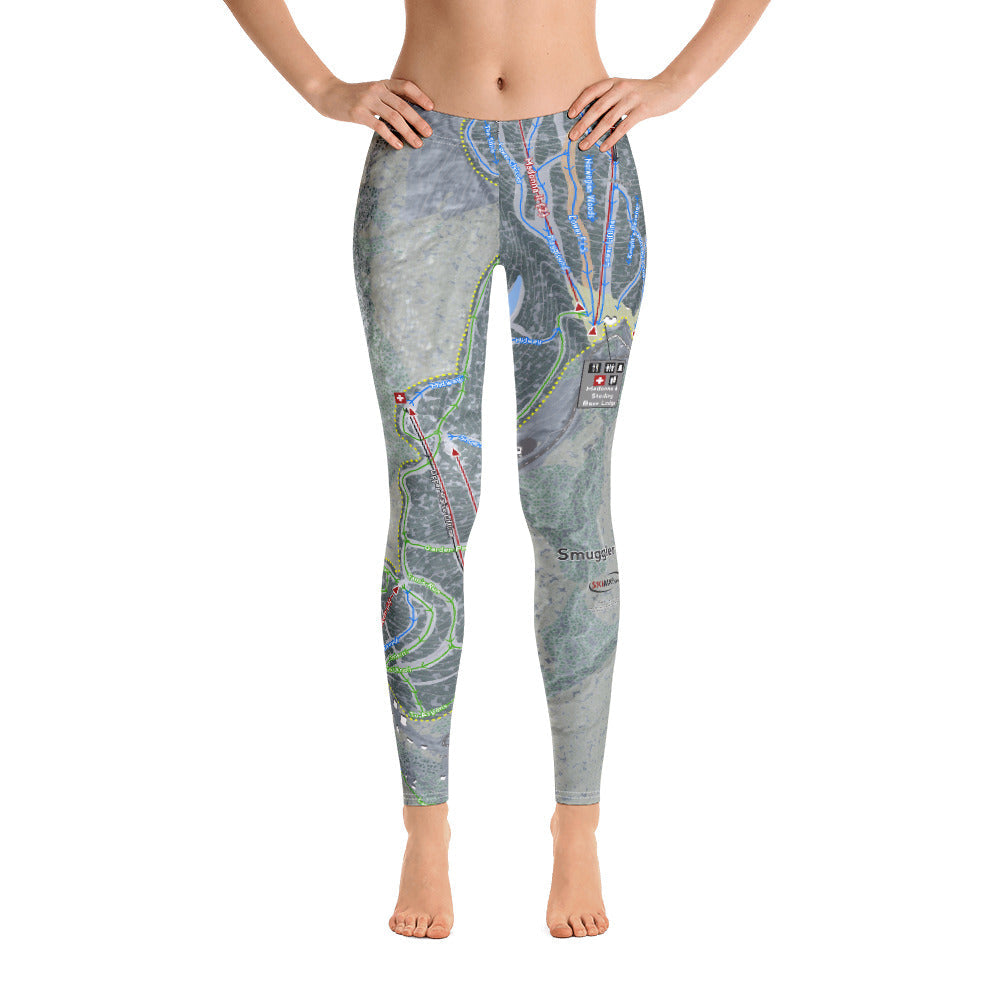 Smuggler&#39;s Notch, Vermont Ski Trail Map - Women&#39;s Base Layer Bottoms - Powderaddicts