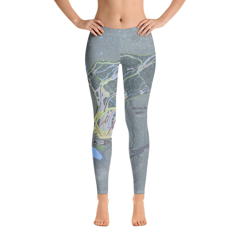 White Pass, Washington Ski Trail Map - Women&#39;s Base Layer Bottoms - Powderaddicts