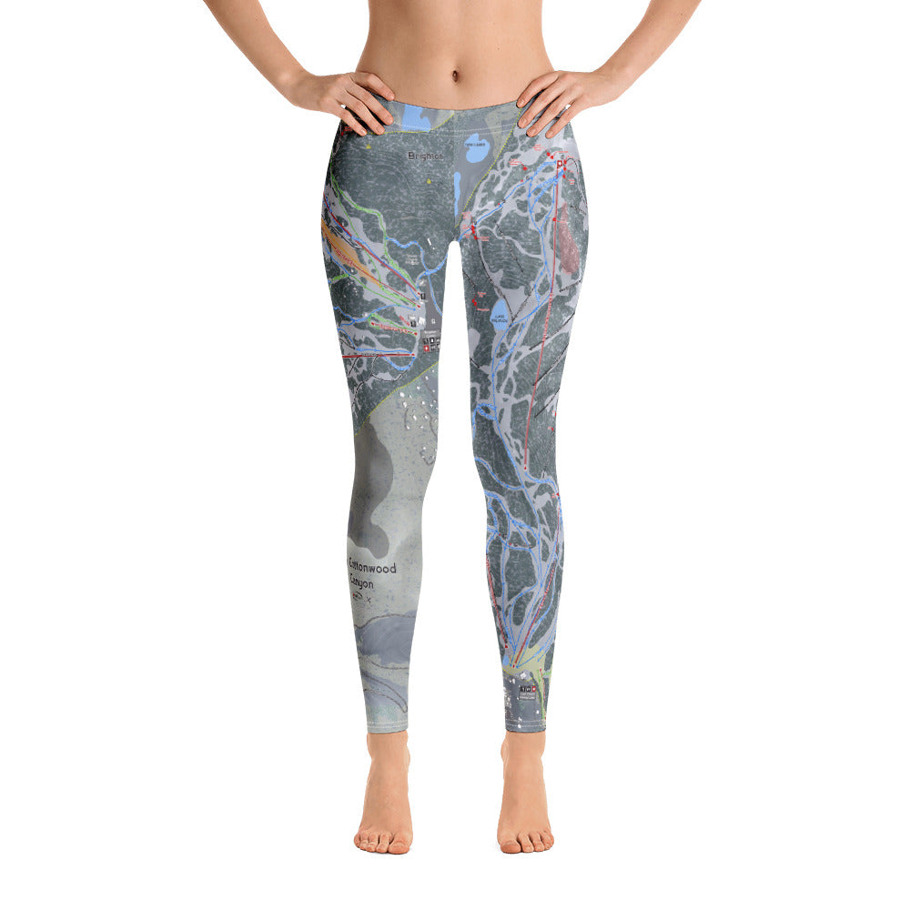 Big Cottonwood Canyon, Utah Ski Trail Map - Women&#39;s Base Layer Bottoms - Powderaddicts