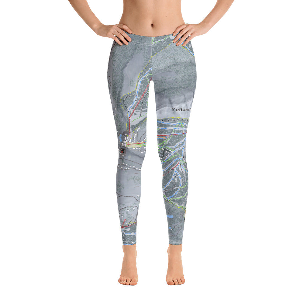 Yellowstone Club, Montana Ski Trail Map - Women's Base Layer Bottoms - Powderaddicts