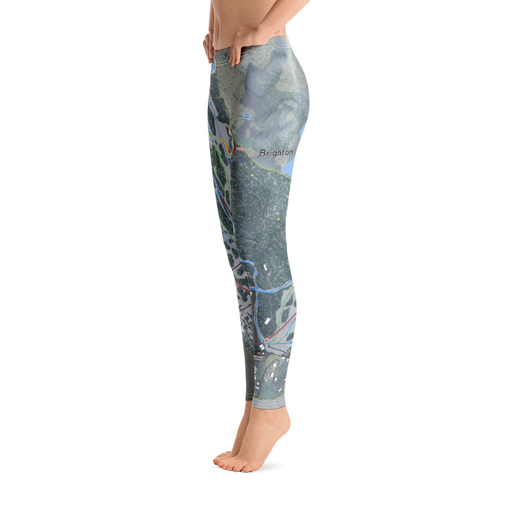 Brighton, Utah Ski Trail Map - Women's Base Layer Bottoms - Powderaddicts