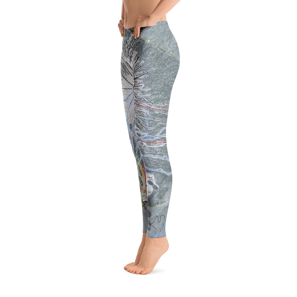 Mt Bachelor, Oregon Ski Trail Map - Women's Base Layer Bottoms - Powderaddicts