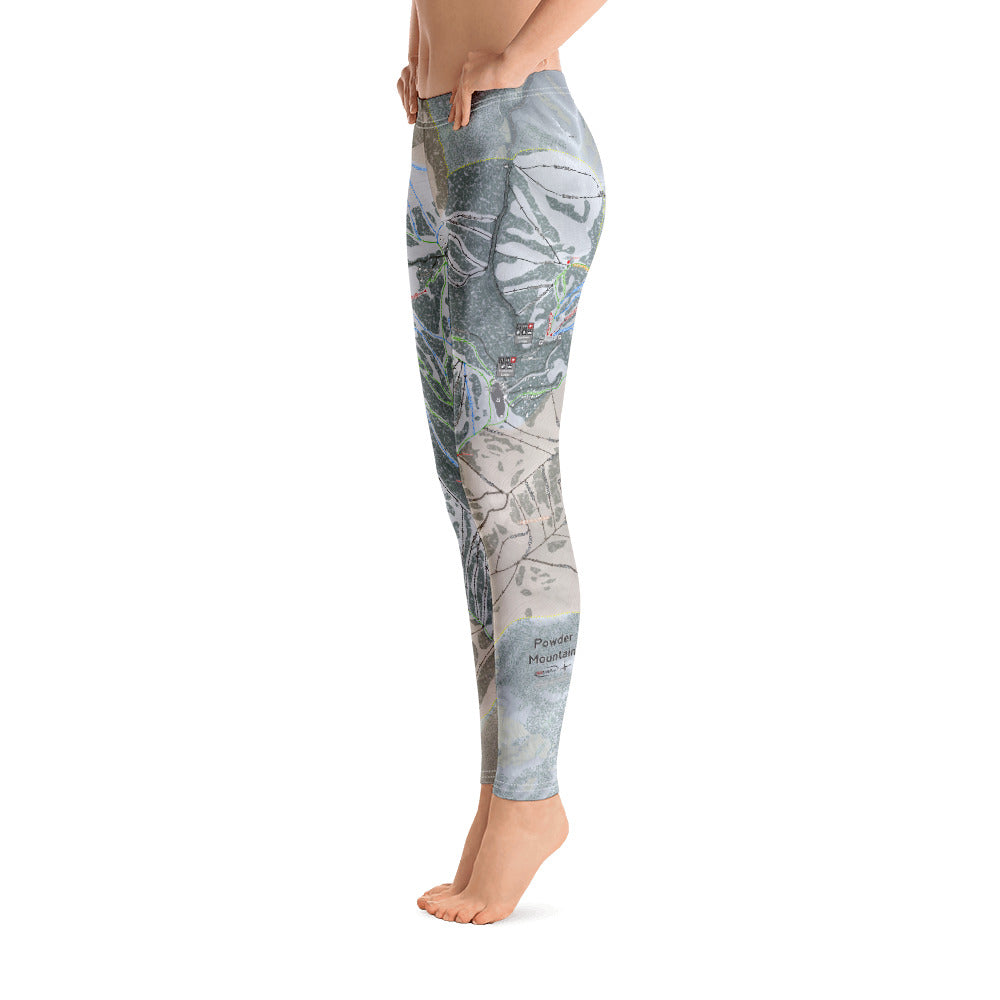 Powder Mountain, Utah Ski Trail Map - Women's Base Layer Bottoms - Powderaddicts