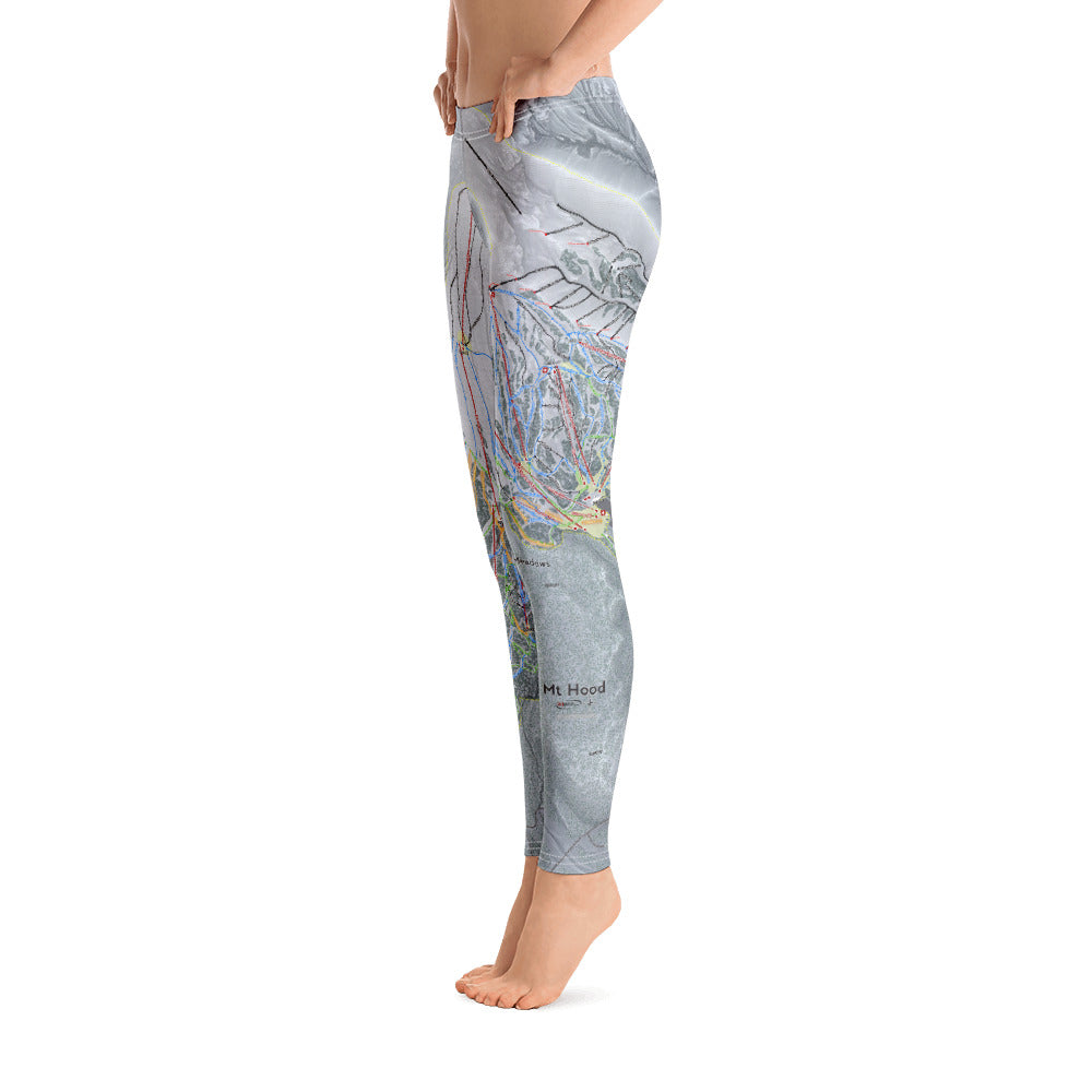 Mt Hood, Oregon Ski Trail Map - Women&#39;s Base Layer Bottoms - Powderaddicts