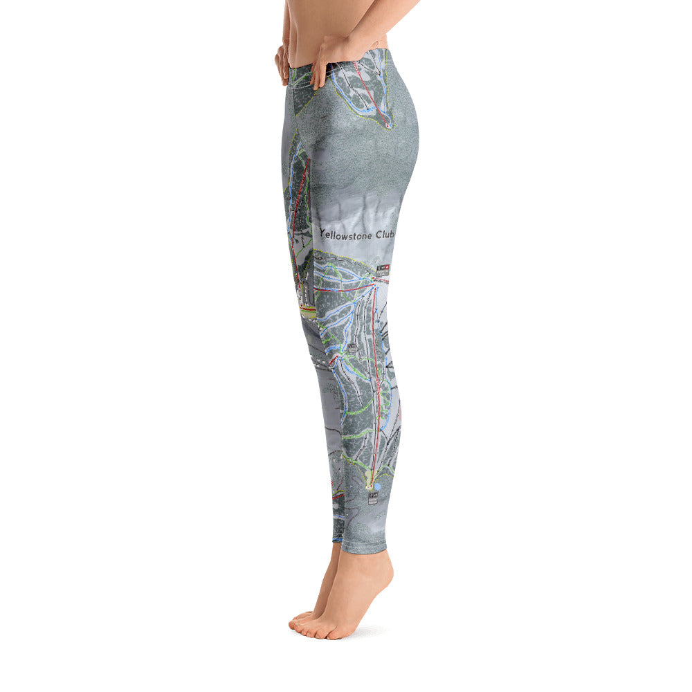 Yellowstone Club, Montana Ski Trail Map - Women's Base Layer Bottoms - Powderaddicts