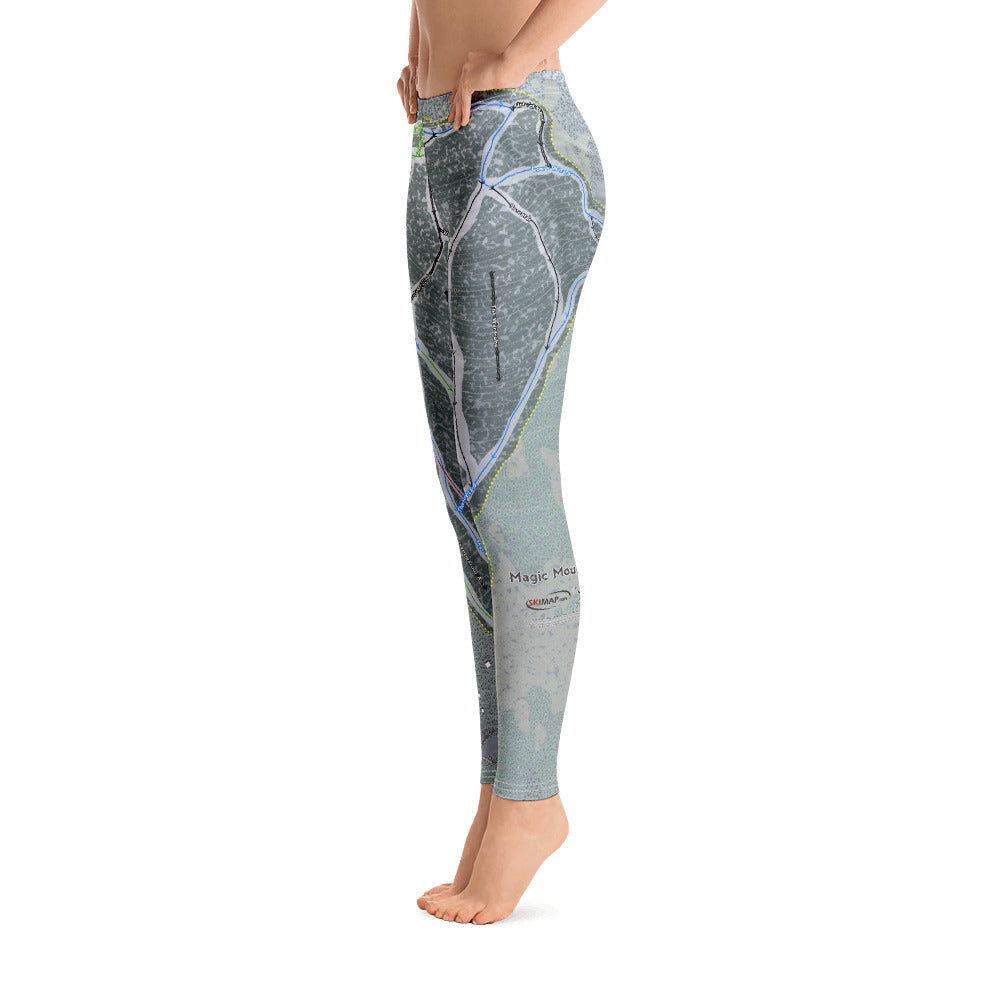 Magic Mountain, Vermont Ski Trail Map - Women's Base Layer Bottoms - Powderaddicts