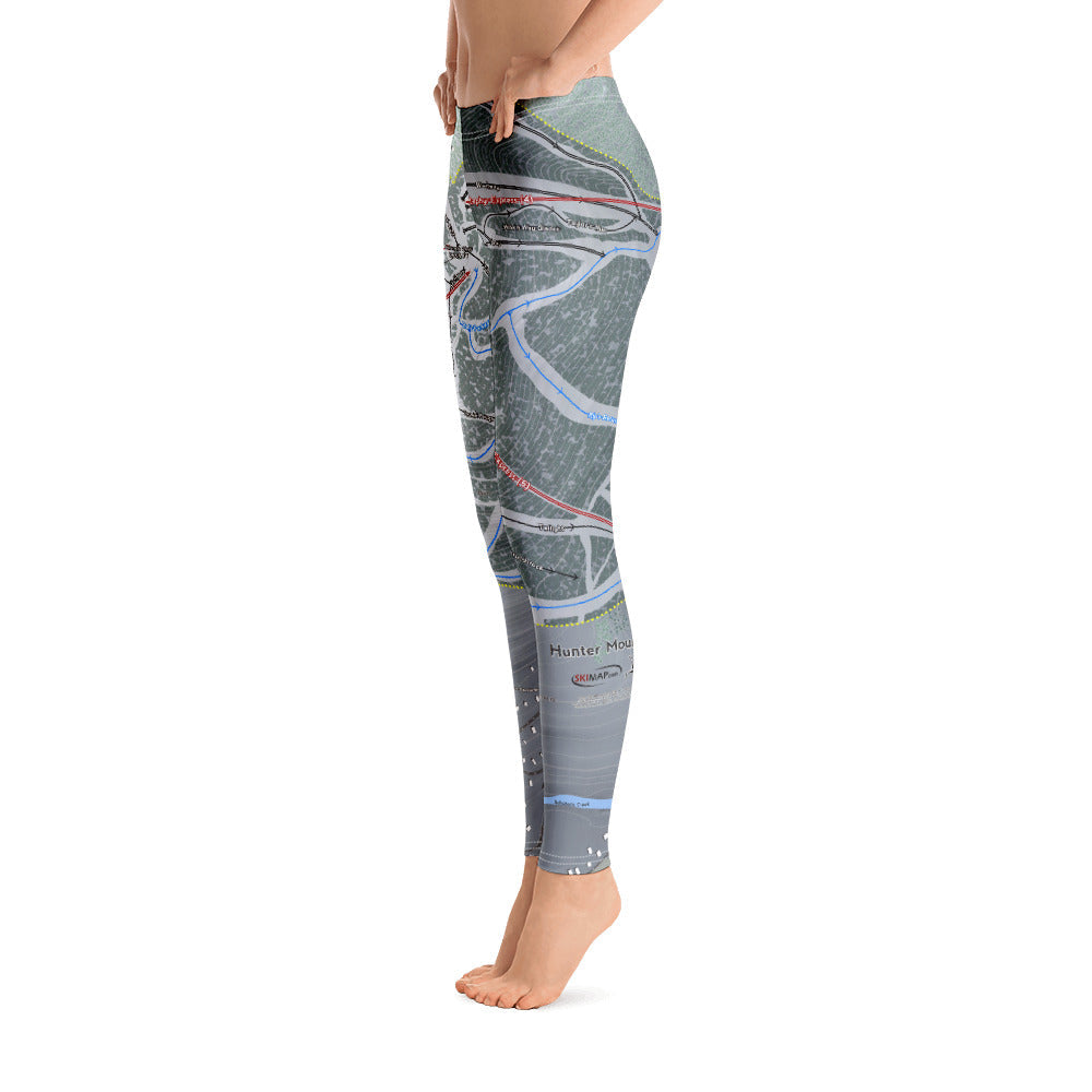 Hunter Mountain, New York Ski Trail Map - Women's Base Layer Bottoms - Powderaddicts