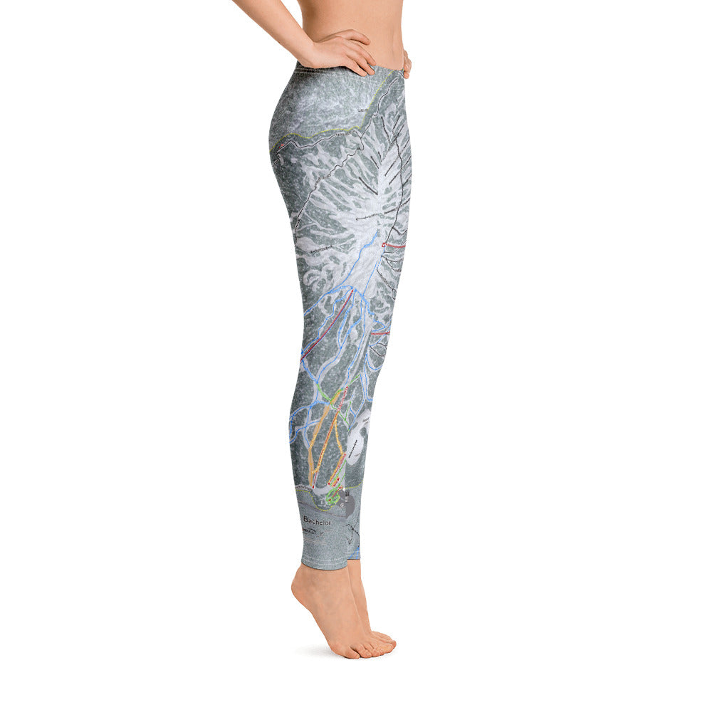 Mt Bachelor, Oregon Ski Trail Map - Women's Base Layer Bottoms - Powderaddicts