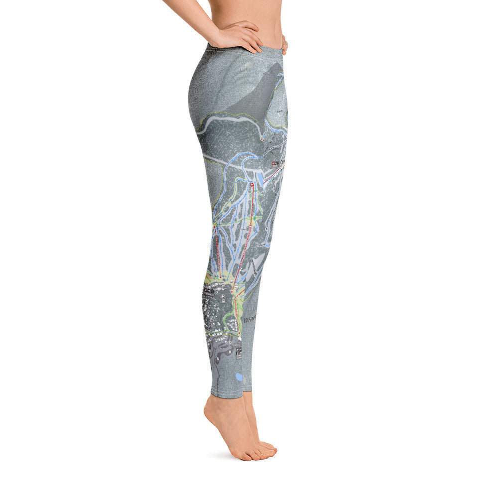 Whitefish Mountain, Montana Ski Trail Map - Women's Base Layer Bottoms - Powderaddicts