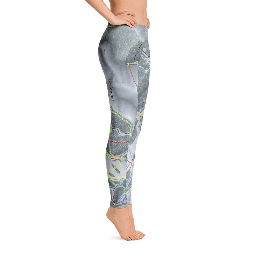 Sun Valley, Idaho Ski Trail Map - Women&#39;s Base Layer Bottoms - Powderaddicts