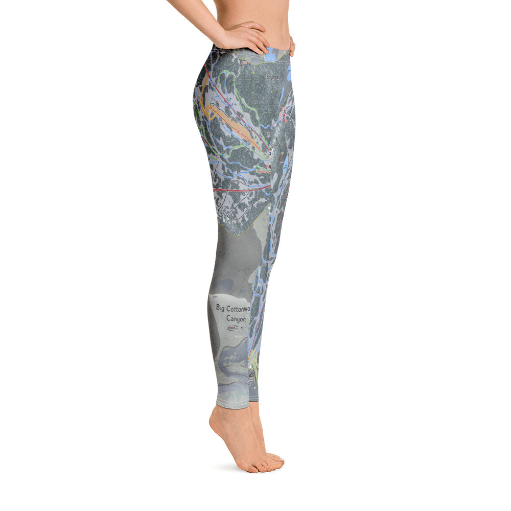 Big Cottonwood Canyon, Utah Ski Trail Map - Women&#39;s Base Layer Bottoms - Powderaddicts