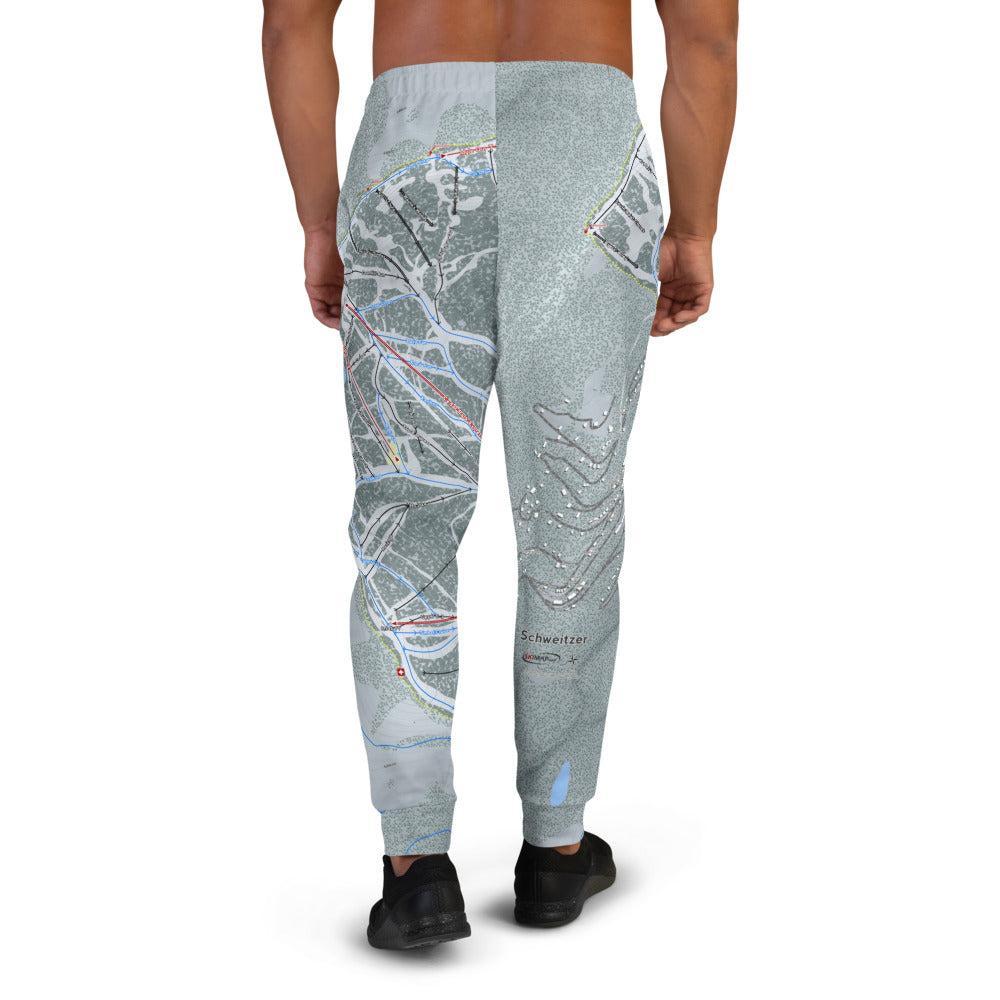 Schweitzer, Idaho Ski Trail Map Men's Mid-Layer - Powderaddicts