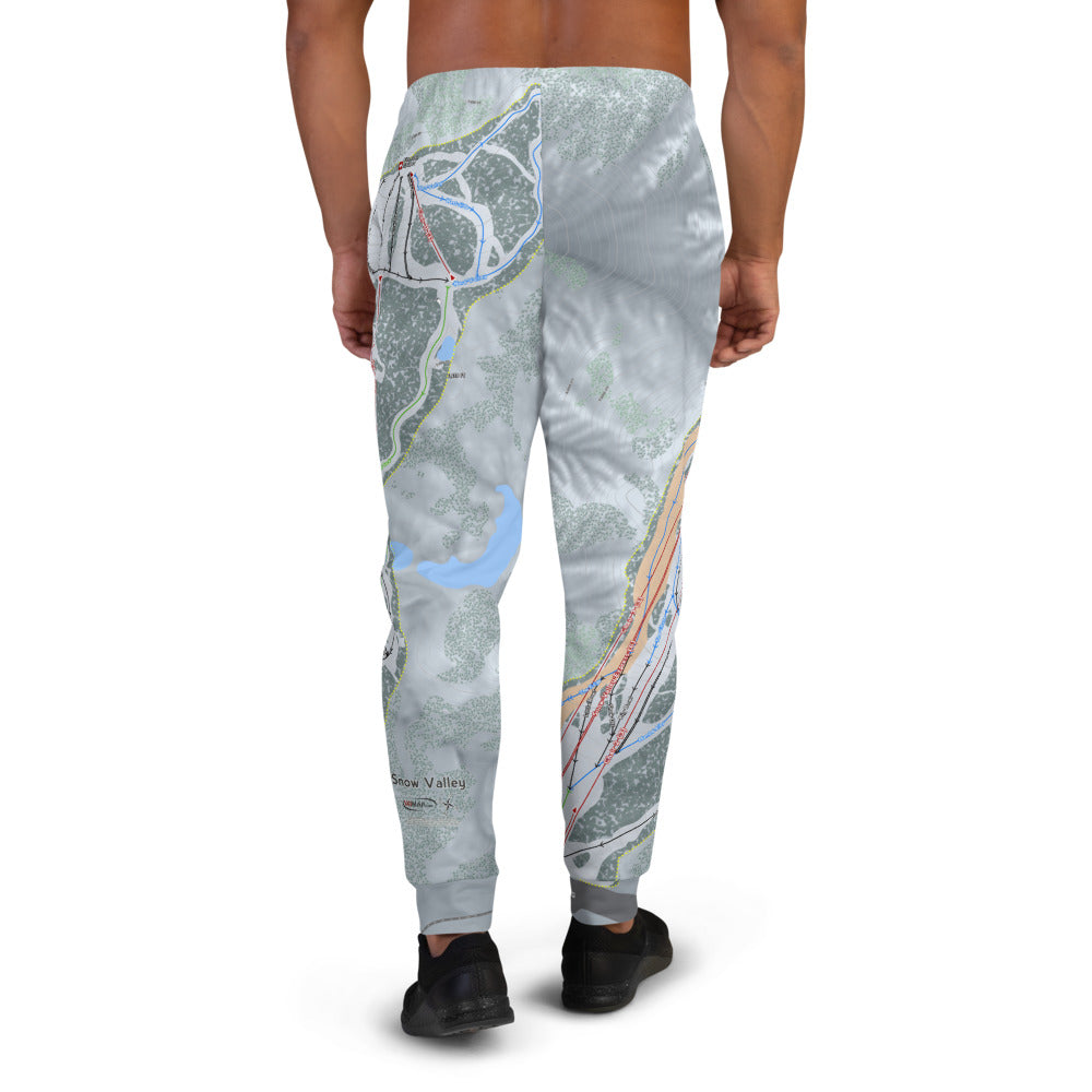 Snow Valley, California Ski Trail Map Men's Mid-Layer - Powderaddicts