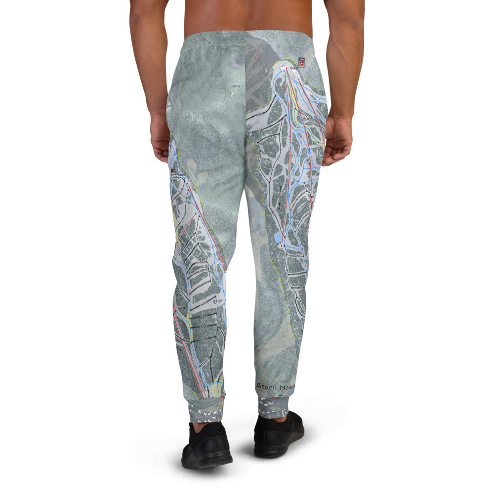 Aspen Mountain, Colorado Ski Trail Map Men's Mid-Layer - Powderaddicts