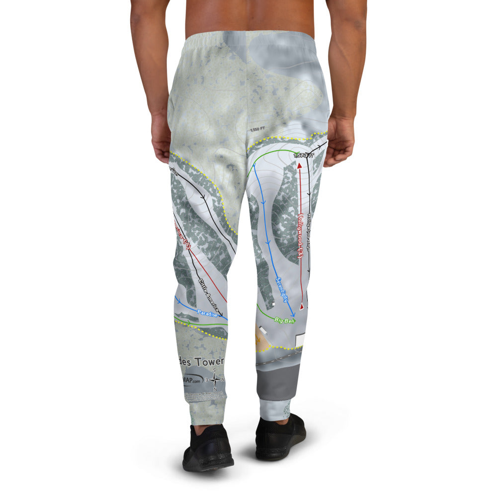 Andes Tower, Minnesota Ski Trail Map Men&#39;s Mid-Layer - Powderaddicts