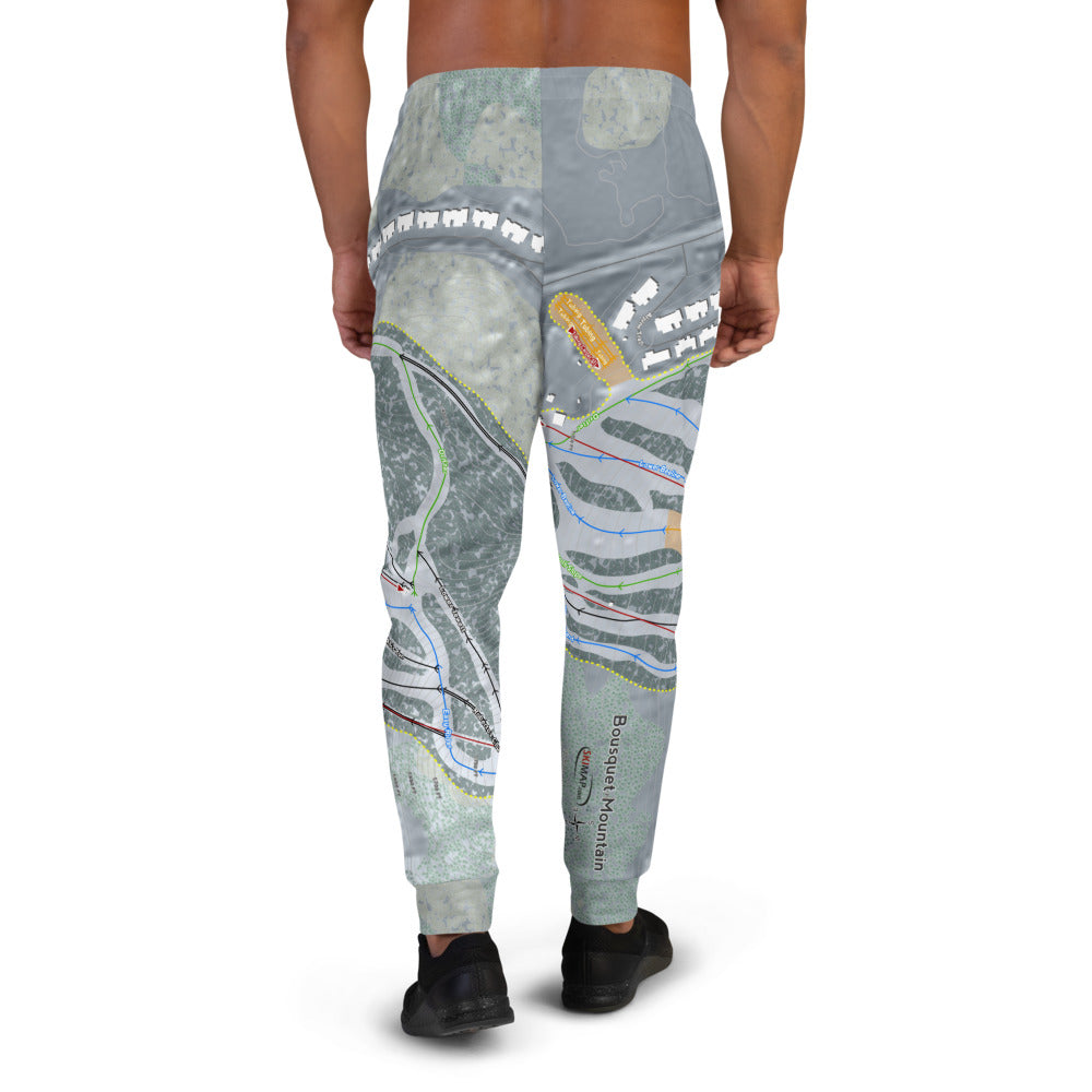 Bousquet, Massachusetts Ski Trail Map Men's Mid-Layer - Powderaddicts