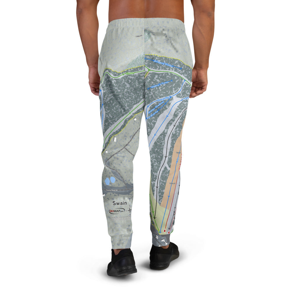Swain, New York Ski Trail Map Men's Mid-Layer - Powderaddicts