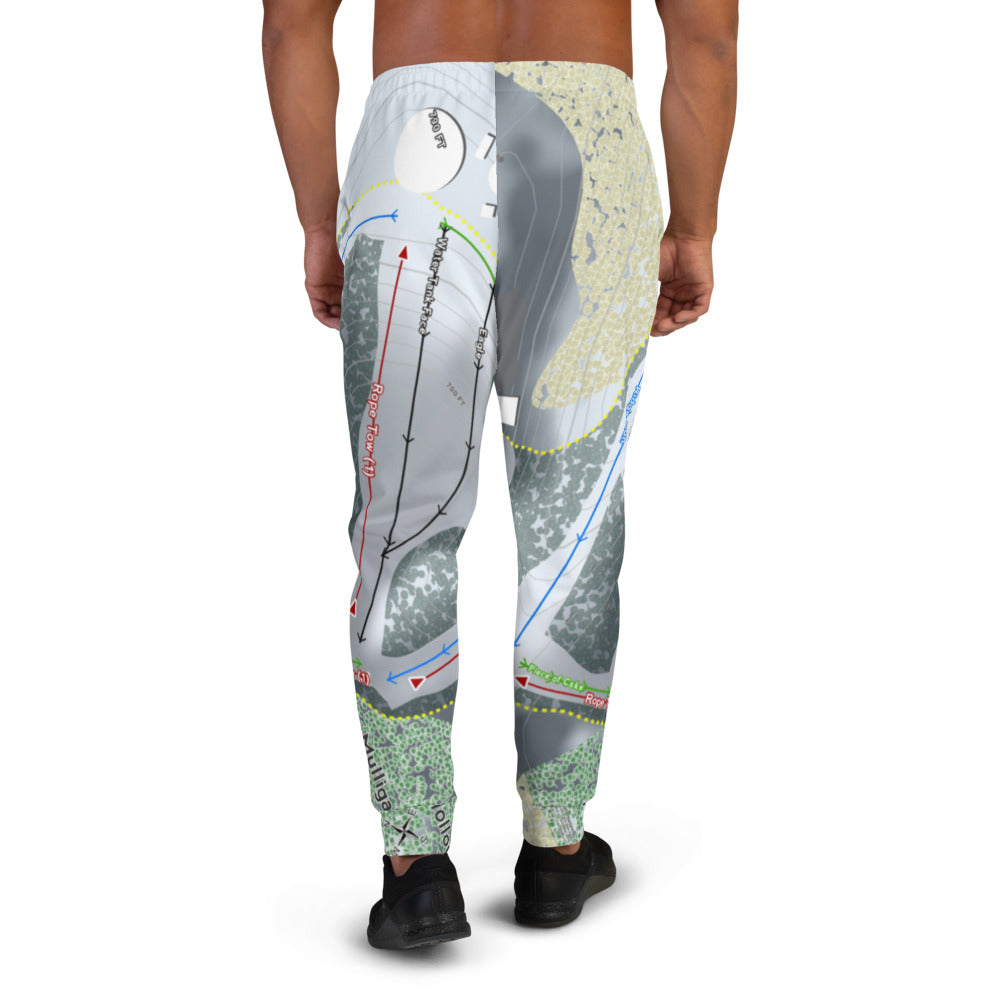 Mulligans Hollow, Michigan Ski Trail Map Men's Mid-Layer - Powderaddicts