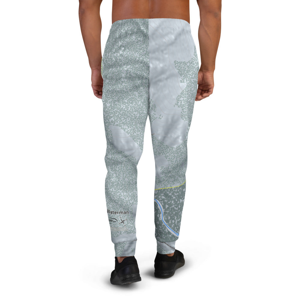 Mt Waterman, California Ski Trail Map Men's Mid-Layer - Powderaddicts