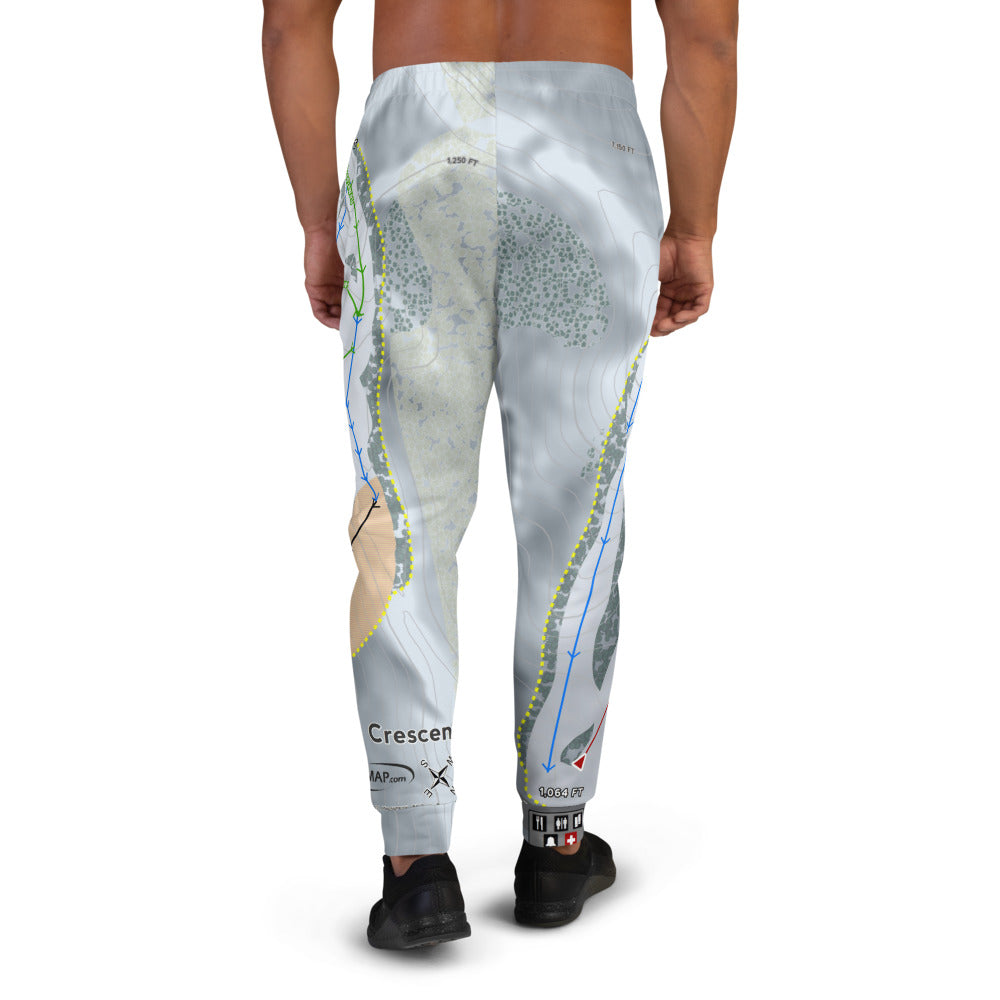 Mt Crescent, Iowa Ski Trail Map Men's Mid-Layer - Powderaddicts