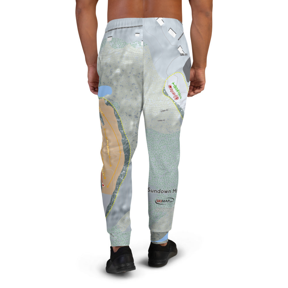 Sundown Mountain, Iowa Ski Trail Map Men's Mid-Layer - Powderaddicts