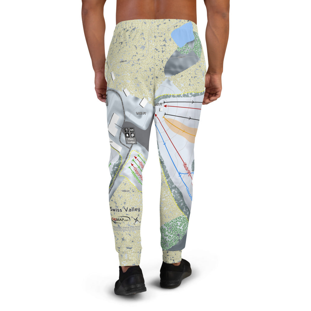 Swiss Valley, Michigan Ski Trail Map Men's Mid-Layer - Powderaddicts