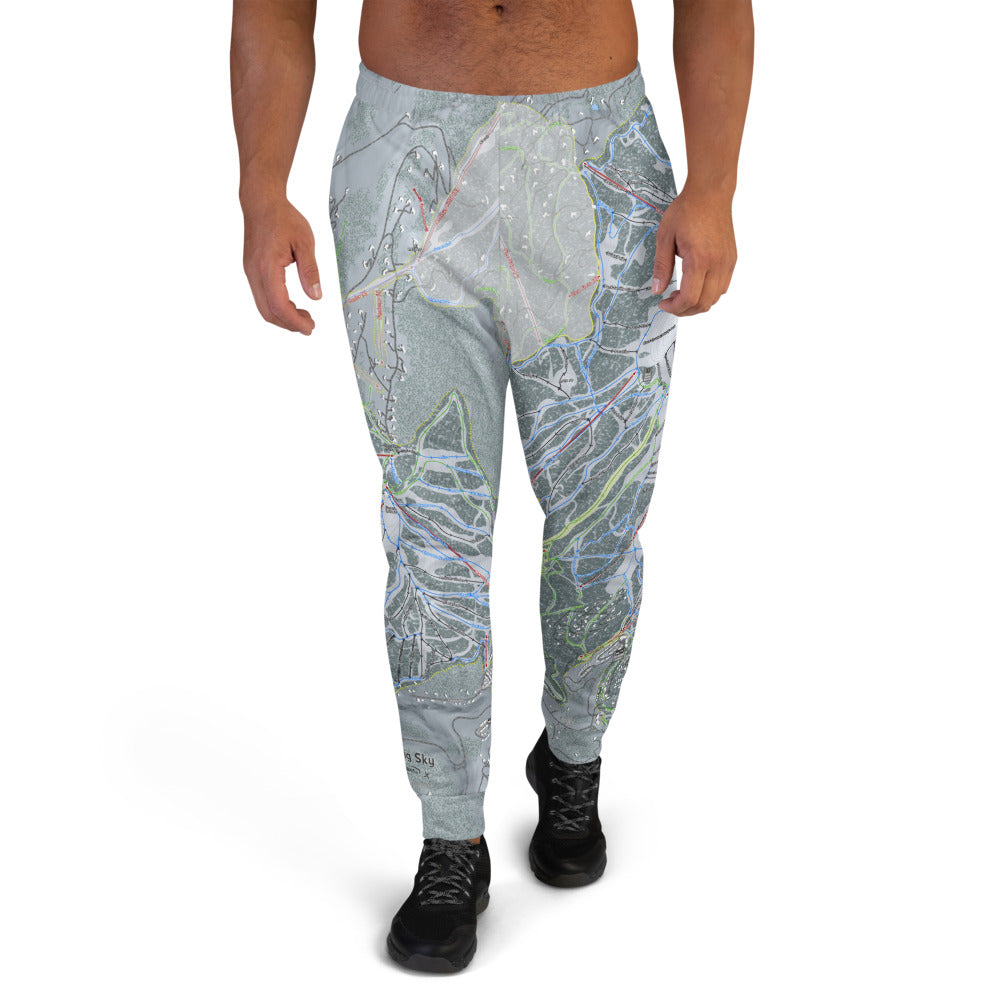 Big Sky, Montana Ski Trail Map Men&#39;s Mid-Layer - Powderaddicts