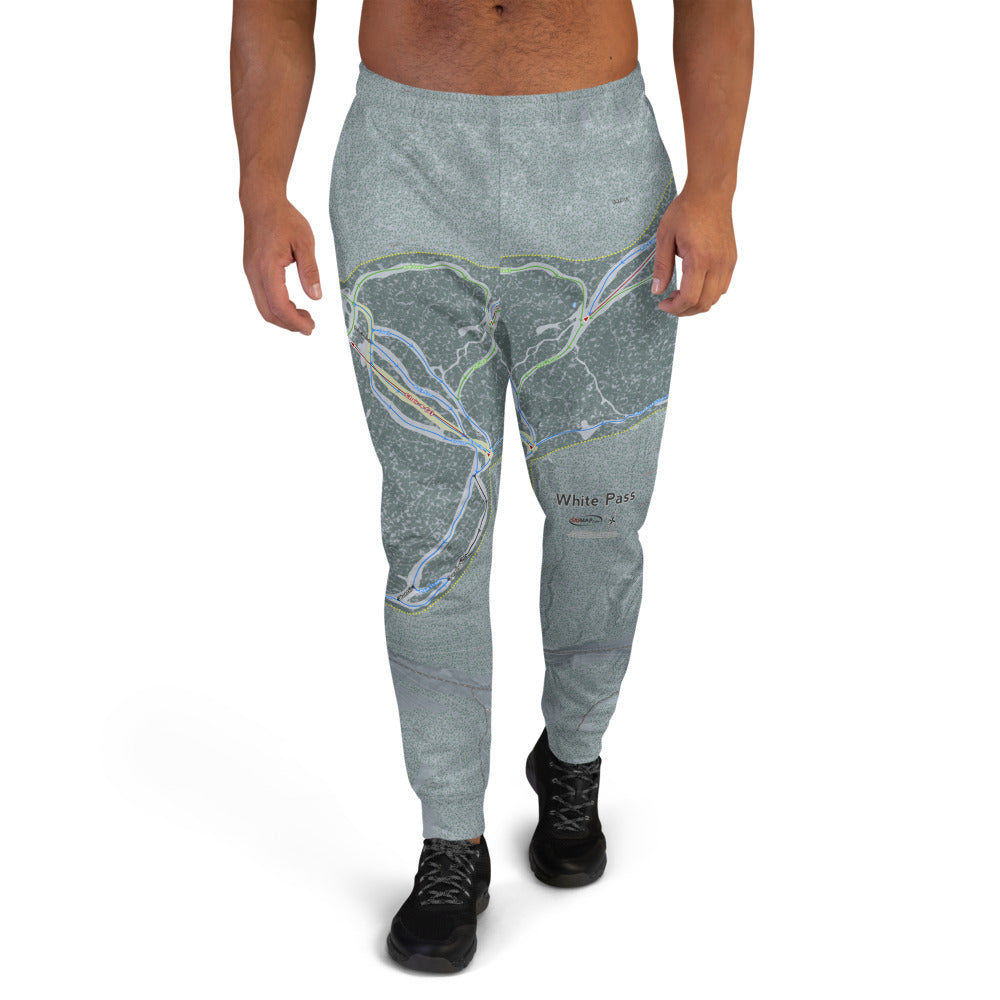 White Pass, Washington Ski Trail Map Men's Mid-Layer - Powderaddicts