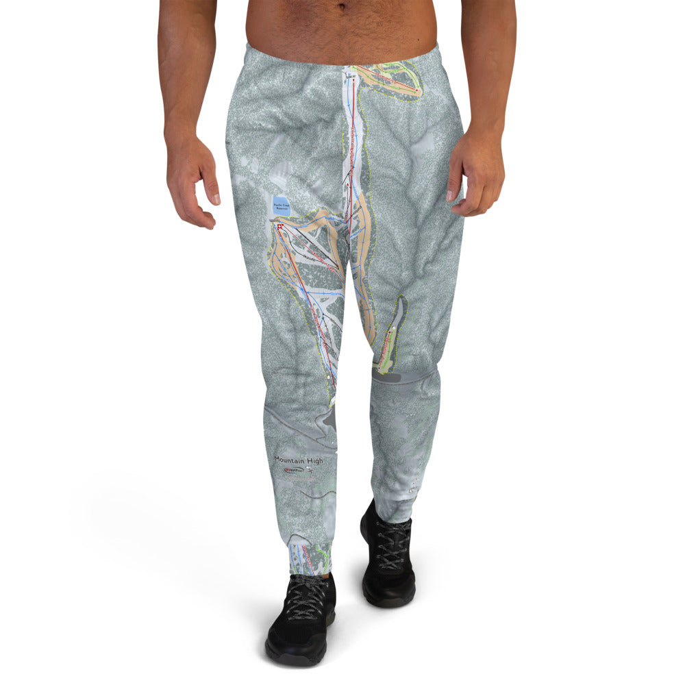 Mountain High, California Ski Trail Map Men's Mid-Layer - Powderaddicts