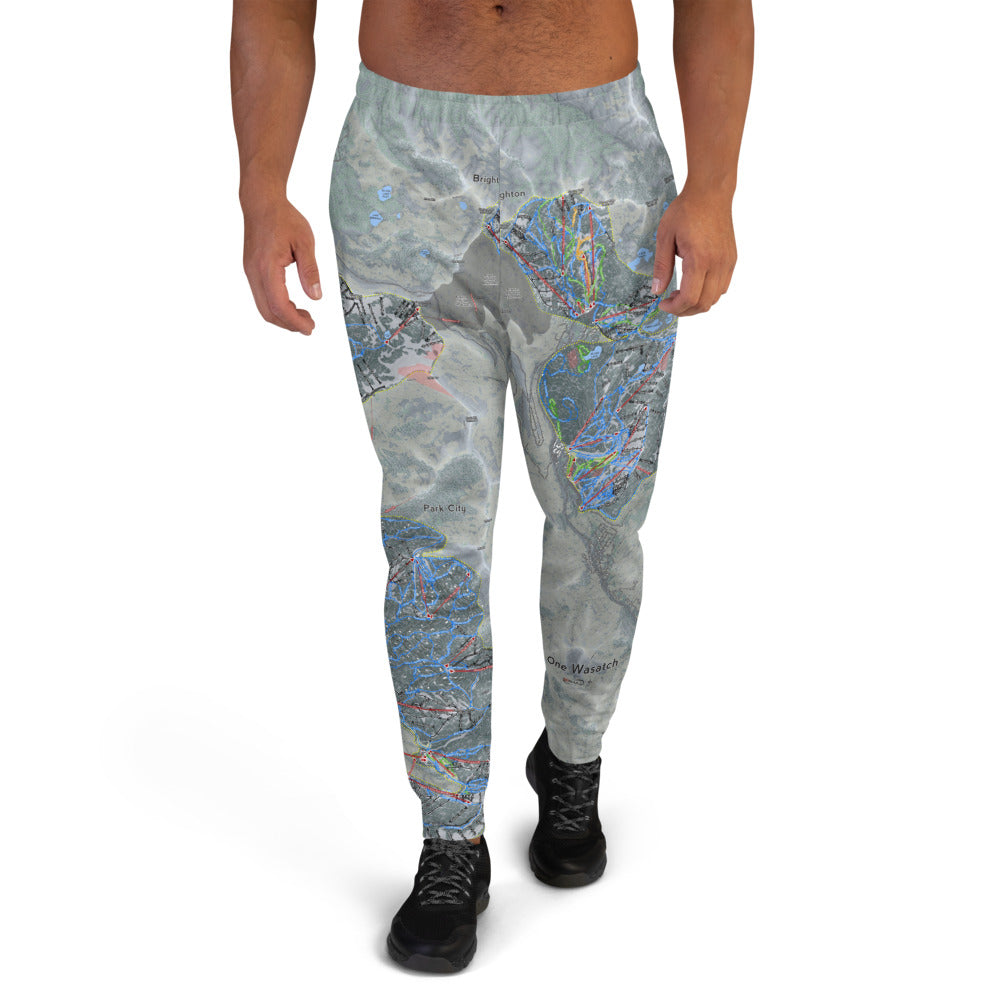 One Wasatch, Utah Ski Trail Map Men's Mid-Layer - Powderaddicts