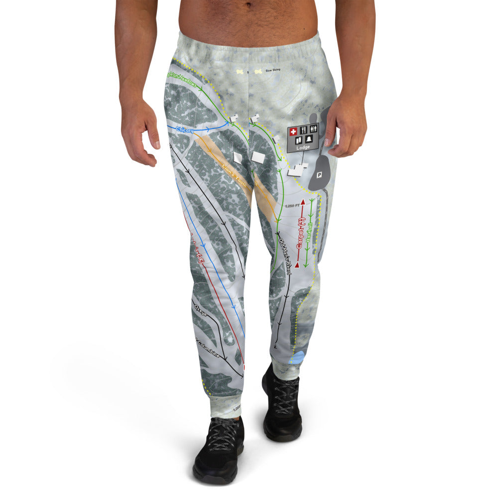 Frost Fire, North Dakota Ski Trail Map Men's Mid-Layer - Powderaddicts