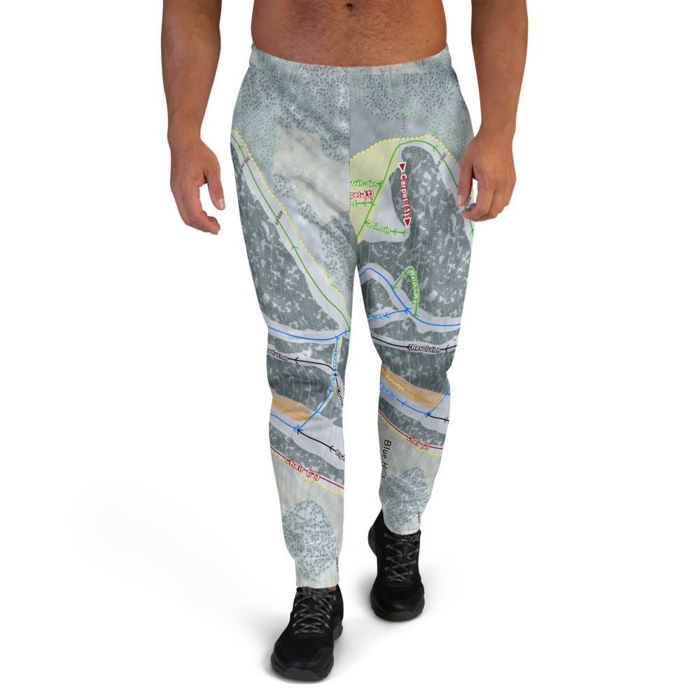 Blue Hills, Massachusetts Ski Trail Map Men's Mid-Layer - Powderaddicts