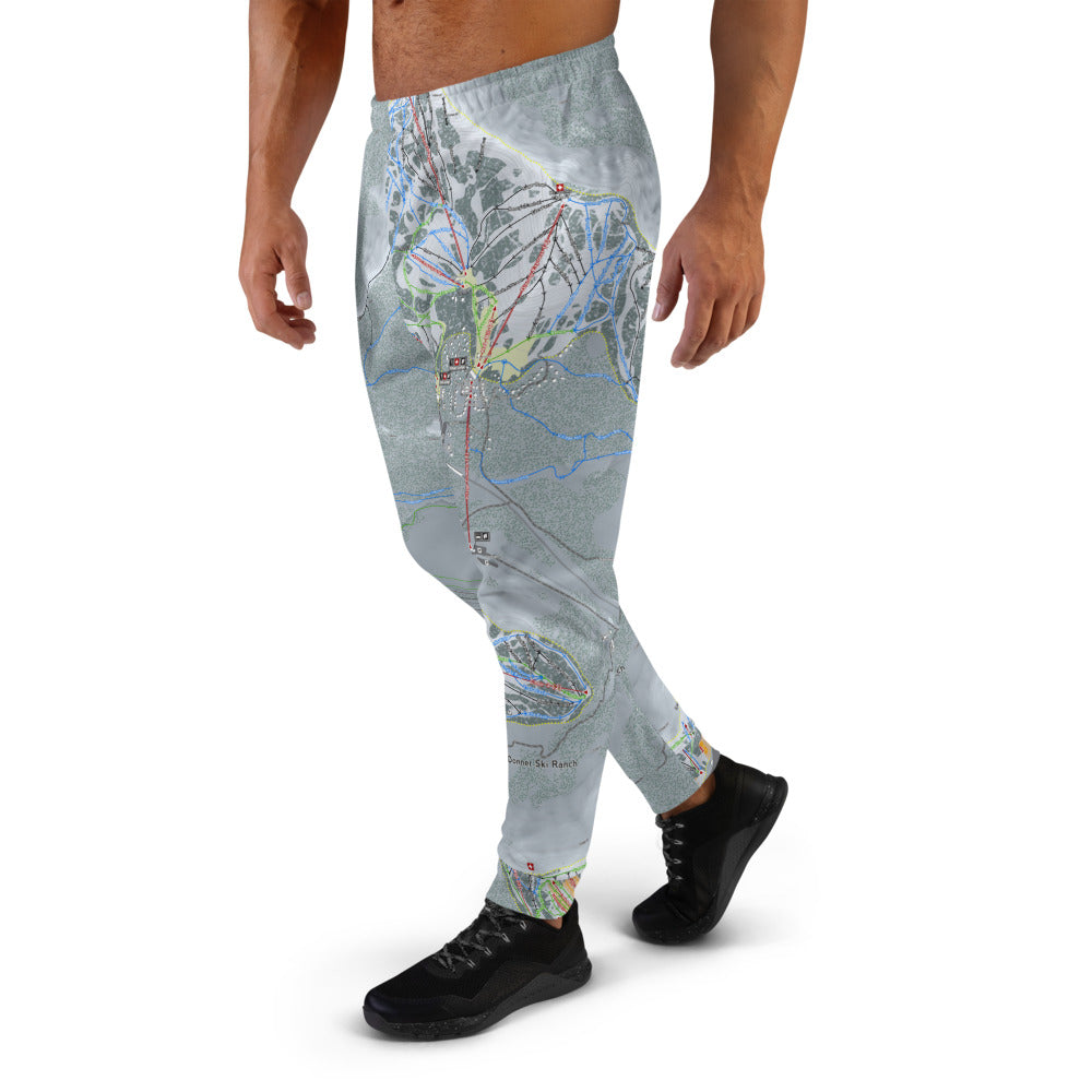 Donner Pass, California Ski Trail Map Men's Mid-Layer - Powderaddicts