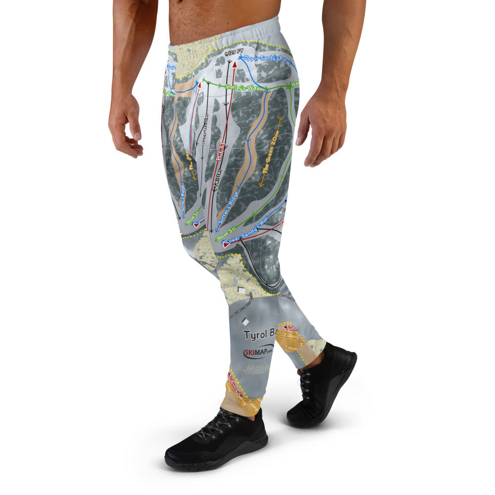 Tyrol Basin, Wisconsin Ski Trail Map Men's Mid-Layer - Powderaddicts