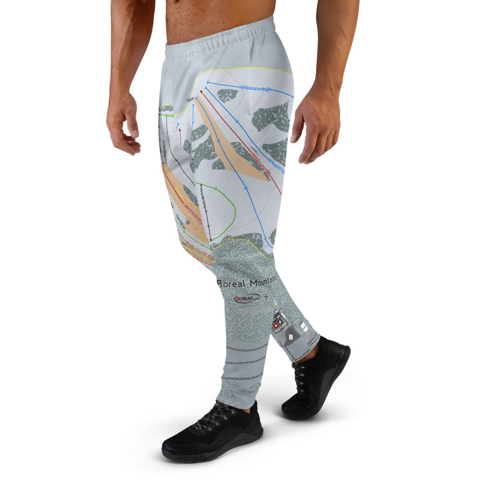 Boreal Mountain, California Ski Trail Map Men's Mid-Layer - Powderaddicts
